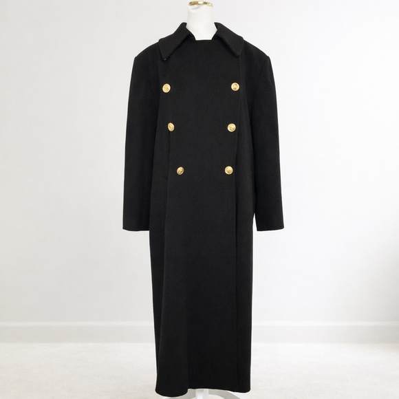 Dior Jackets & Blazers - Christian Dior Vintage Military Peacoat Gold Crest Buttons Lambswool L/XL As-Is